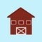 Vector image of a brown barn. Buildings and farms.