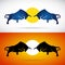 Vector image of an bull fight