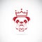 Vector image of bulldog head wearing a crown