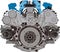 Vector Image of car engine isolated on wihte background. motor vehicle internal combustion engine