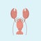 Vector image of a cartoon funny shrimp.