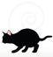 Vector Image - cat silhouette in Stalking pose on white background