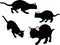 Vector Image - cat silhouette in Stalking pose on white background