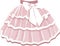 Vector image of a childrens puffy tutu skirt of a ballerina in pink