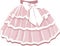 vector image of a childrens puffy tutu skirt of a ballerina in pink