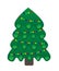 Vector image of a Christmas tree decorated with a multi-colored garland. The concept of Christmas holidays and New Year