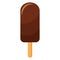 Vector image of a classic chocolate Popsicle on a stick on a white background