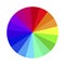 Vector image of a color wheel. Chromatic round bright palette. Rainbow shades of different colors. Stock image