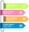 Vector image of the colorful infographics with the four options.