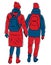 Vector image of couple students walking outdoors