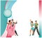 Vector image of dancing couples