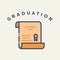 Vector image of degree with text graduation