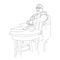 Vector image of a elderly woman sitting in a chair
