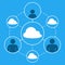 Vector image of family social networking with cloud concepts