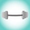 Vector image Fitness barbell. Icon of dumbbell, Exercises with w