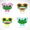 Vector image of a frog wear glasses