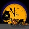 Vector Image. Halloween, Lame Pirate Pumpkin, Midnight Soon
