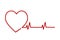 Vector image of a heartbeat line. Heart in a heartbeat, pulse of life on a cardiogram