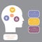 Vector image infographic, head of man, concept thinking human, s