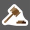 Vector image of a judge gavel court hammer. Vector icon of a ham