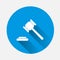 Vector image of a judge gavel court hammer. Vector icon of a ham