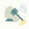 Vector image of a judge gavel court hammer. Vector icon of a hammer of justice. Auction Vector illustration on multicolored