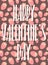 Vector image of love lettering on a background of strawberries. Illustration for Valentine`s Day, lovers, prints, clothes, textile