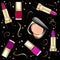 Vector image of luxury female cosmetics.