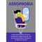 A vector image of a man in the airplane having an aerophobia. A passenger being nervous and in a stress. A color image for a trave