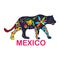 vector image of Mexican animal. Jaguar traditional Mexi