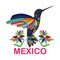 vector image of Mexican bird. Hummingbirds. Traditional