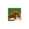 Vector image of mountain and river illustrations and classic old buildings