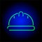 Vector image of neon building helmet flat icon