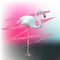 Vector image of pink flamingo. polygonal bird