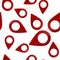 Vector image  positioning on the map. Mark icon. Red icon location drop pin seamless pattern on a white background