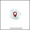 Vector image positioning on the map. Mark icon. Red icon location drop pin on white isolated background