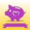 Vector image of purple piggy bank