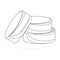 Vector image of round black and white washers. Outline style. EPS 10