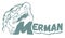 Vector image sea inhabitant merman