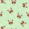 Vector image seamless pattern bull and wheat