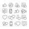 Vector image set of like icons.Icons of social networks.