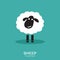 Vector image of a sheep design on bluel background.