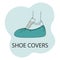 Vector image of Shoe covers in color, foot protection icon on a white background