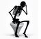 Vector Image - skeleton silhouette in thinking pose on white background