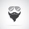 Vector image of an sunglasses and mustache and beard