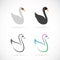 Vector image of swan design on white background.