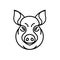 Vector image of swine or pig head