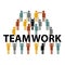 Vector image of teamwork. A community of people with a common idea