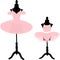 vector image of two ballet tutus on tailors mannequins