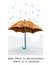 Vector image of an umbrella in the rain and the inscription